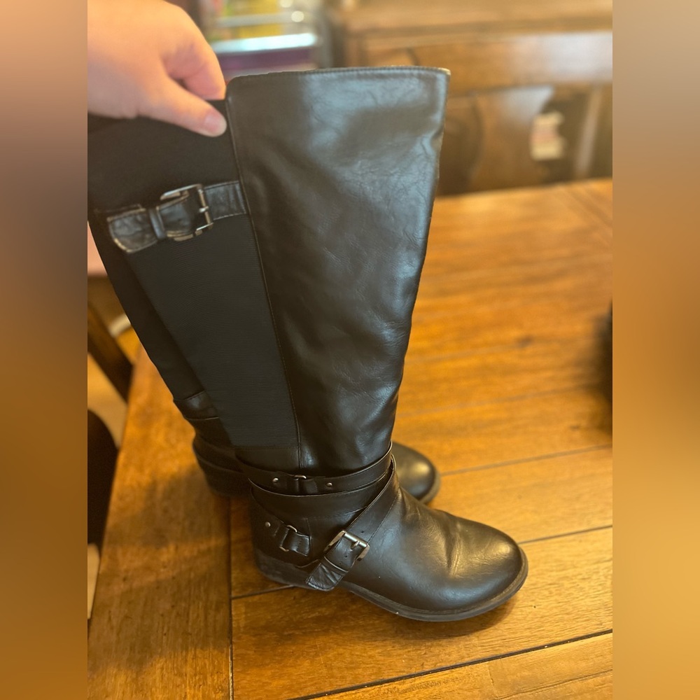 Black knee high boots